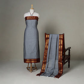 Grey - 2pc kandangi chettinad unstitched dress material