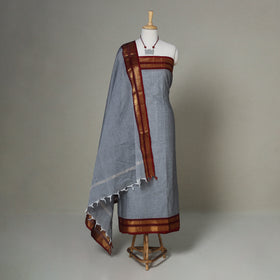 Grey - 2pc kandangi chettinad unstitched dress material