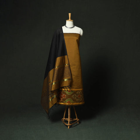 Pochampally Ikat Silk Cotton 3pc Unstitched Dress Material Suit Set 18