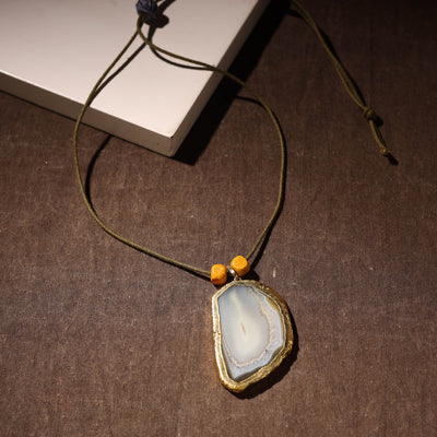 Handmade Natural Gemstone Bezel Pendent 45