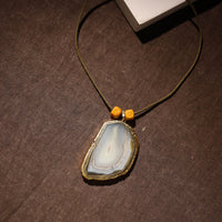 Handmade Natural Gemstone Bezel Pendent 45