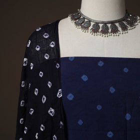 Kutch Bandhani Cotton 2pc Unstitched Dress Material Kurta Set 18