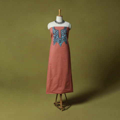 Hand Embroidered Cotton Kashida 2pc Unstitched Dress Material Kurta Set 38