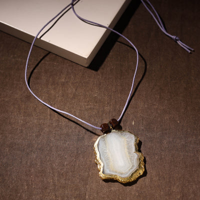 Handmade Natural Gemstone Bezel Pendent 47