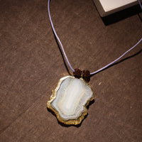 Handmade Natural Gemstone Bezel Pendent 47