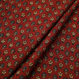 Red Natural Dyed Cotton Ajrakh Print Fabric