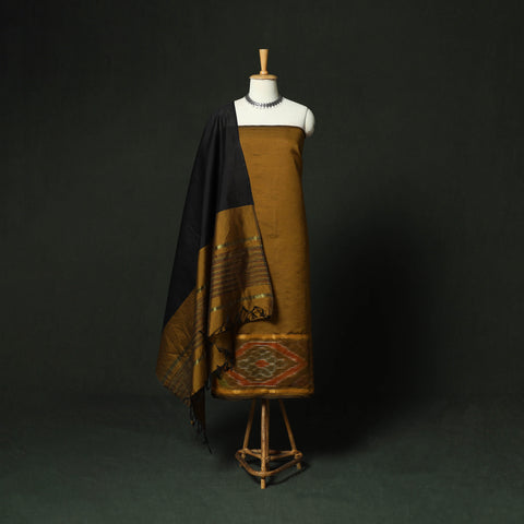 Pochampally Ikat Silk Cotton 3pc Unstitched Dress Material Suit Set 20