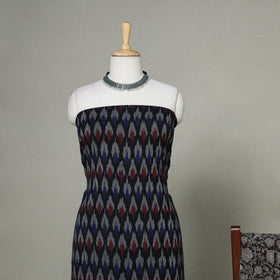 Black - 2pc unstitched cotton pochampally ikat dress
