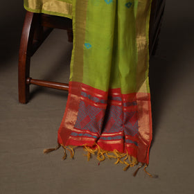 Maroon - 3pc Handloom Silk Cotton Unstitched Dress Material Suit Set 02