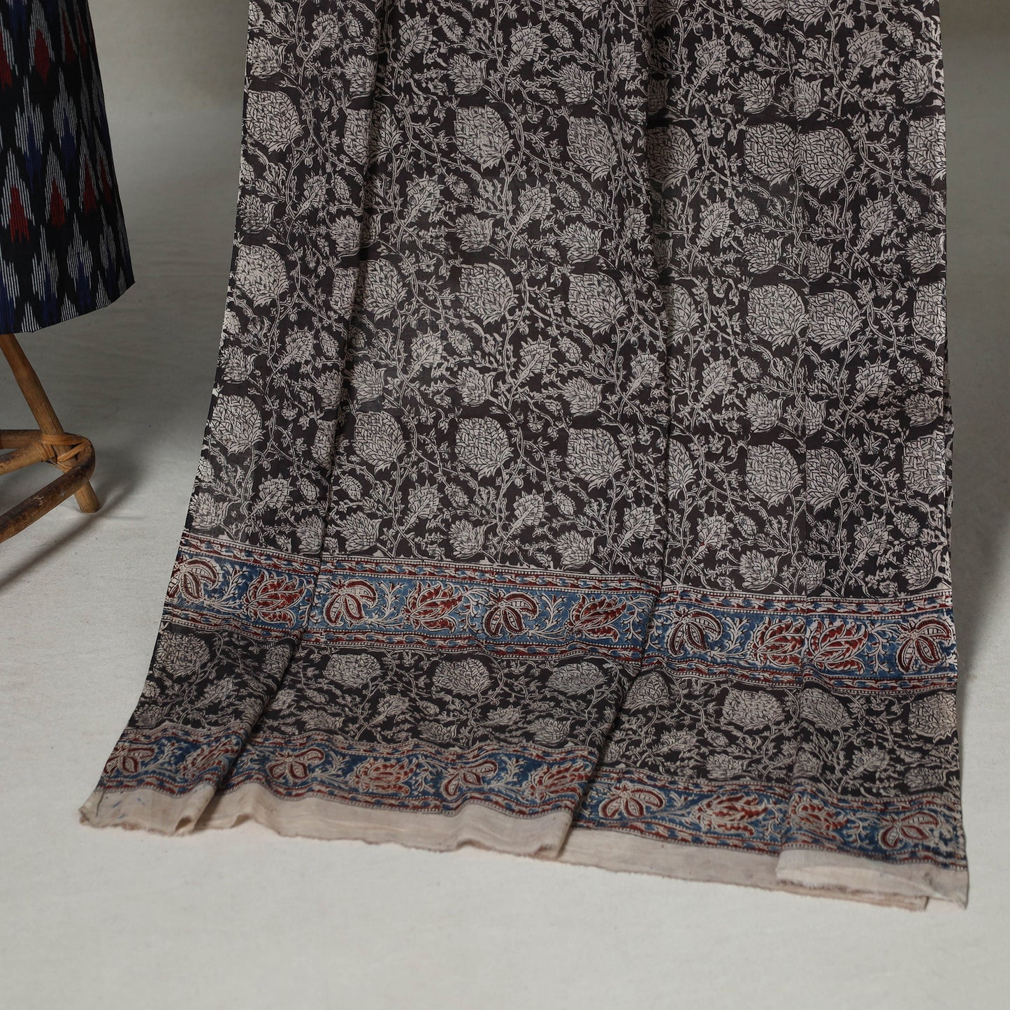 Black - 2pc unstitched cotton pochampally ikat dress