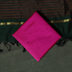 Pochampally Ikat Silk Cotton 3pc Unstitched Dress Material Suit Set 24