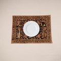 Black - natural dyed pedana kalamkari cotton table mat 13