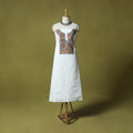White - Hand Embroidered Cotton Kashida 2pc Unstitched Dress Material Kurta Set 43