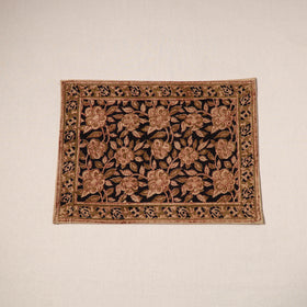 Black - natural dyed pedana kalamkari cotton table mat 13