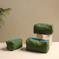  Green Multipurpose Handmade Toiletry Bags (Set of 3) 