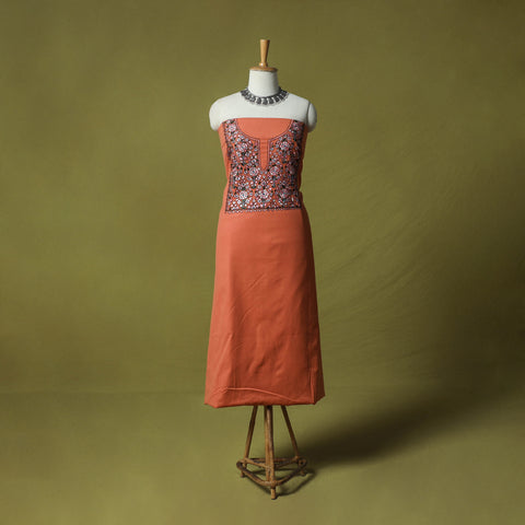 Hand Embroidered Cotton Kashida 2pc Unstitched Dress Material Kurta Set 44