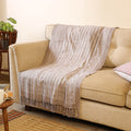 Brown Handloom Jaipur Block Print Cotton Sofa Throw