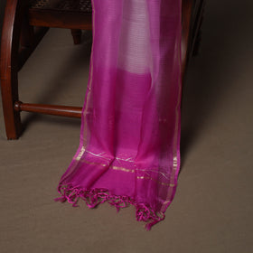Purple - 3pc Pitta Work Kota Doria Silk Unstitched Dress Material Suit Set 02