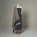Black - 2pc unstitched cotton pochampally ikat dress