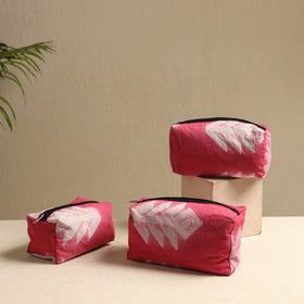 Pink Multipurpose Handmade Toiletry Bags (Set of 3)