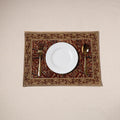 Maroon - natural dyed pedana kalamkari cotton table mat 17