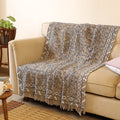 Brown Handloom Jaipur Block Print Cotton Sofa Throw