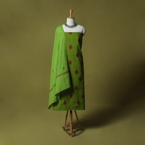 Hand Embroidered Cotton Kashida 3pc Unstitched Dress Material Suit Set 47