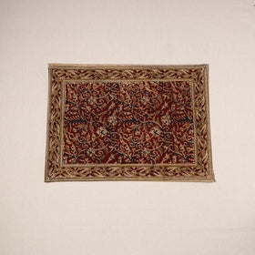 Maroon - natural dyed pedana kalamkari cotton table mat 17