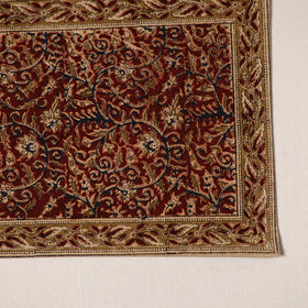 Maroon - natural dyed pedana kalamkari cotton table mat 17