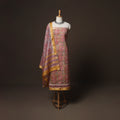 Pink - Sanganeri Hand Block Print Maheshwari Silk 3pc Unstitched Dress Material Suit Set 10