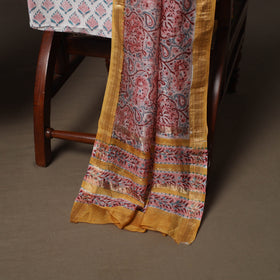 Pink - Sanganeri Hand Block Print Maheshwari Silk 3pc Unstitched Dress Material Suit Set 10