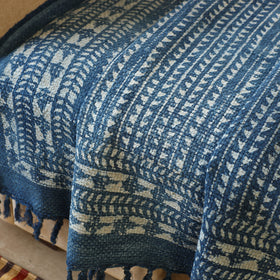 Blue Handloom Jaipur Block Print Cotton Sofa Throw