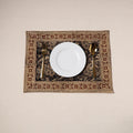Black - natural dyed pedana kalamkari cotton table mat 20