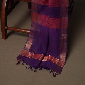 Pink - Mangalagiri Handloom Cotton 3pc Unstitched Dress Material Suit Set 15