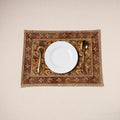 Brown - natural dyed pedana kalamkari cotton table mat 21