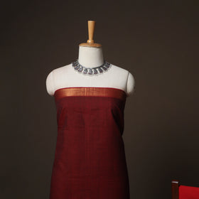 Maroon - Mangalagiri Handloom Cotton 3pc Unstitched Dress Material Suit Set 16