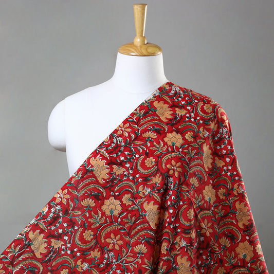 Red - Sanganeri Block Printed Cotton Fabric