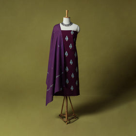 Hand Embroidered Cotton Kashida 3pc Unstitched Dress Material Suit Set 52