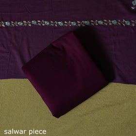 Hand Embroidered Cotton Kashida 3pc Unstitched Dress Material Suit Set 52