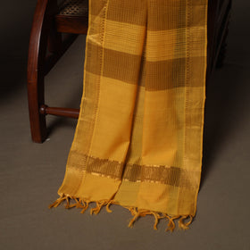 Brown - Mangalagiri Handloom Cotton 3pc Unstitched Dress Material Suit Set 18