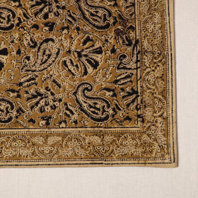 Brown - natural dyed pedana kalamkari cotton table mat 26