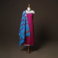 Pink - Mangalagiri Handloom Cotton 3pc Unstitched Dress Material Suit Set 19