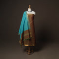 Brown - Mangalagiri Handloom Cotton 3pc Unstitched Dress Material Suit Set 20