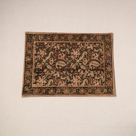Brown - natural dyed pedana kalamkari cotton table mat 27
