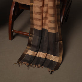 Brown - Mangalagiri Handloom Cotton 3pc Unstitched Dress Material Suit Set 21