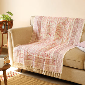 Multicolor Handloom Jaipur Block Print Cotton Sofa Throw