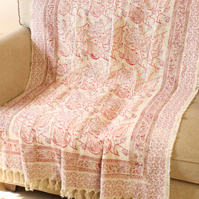 Multicolor Handloom Jaipur Block Print Cotton Sofa Throw