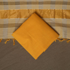 Beige - Mangalagiri Handloom Cotton 3pc Unstitched Dress Material Suit Set 22
