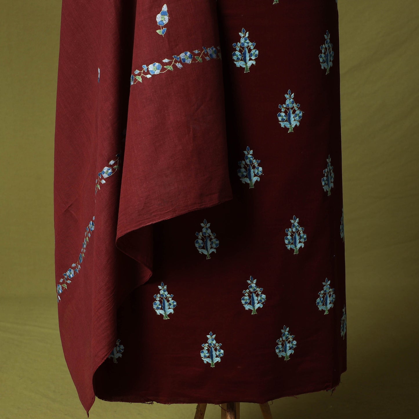 Hand Embroidered Cotton Kashida 3pc Unstitched Dress Material Suit Set 56