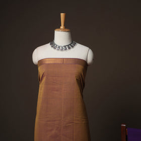 Brown - Mangalagiri Handloom Cotton 3pc Unstitched Dress Material Suit Set 23